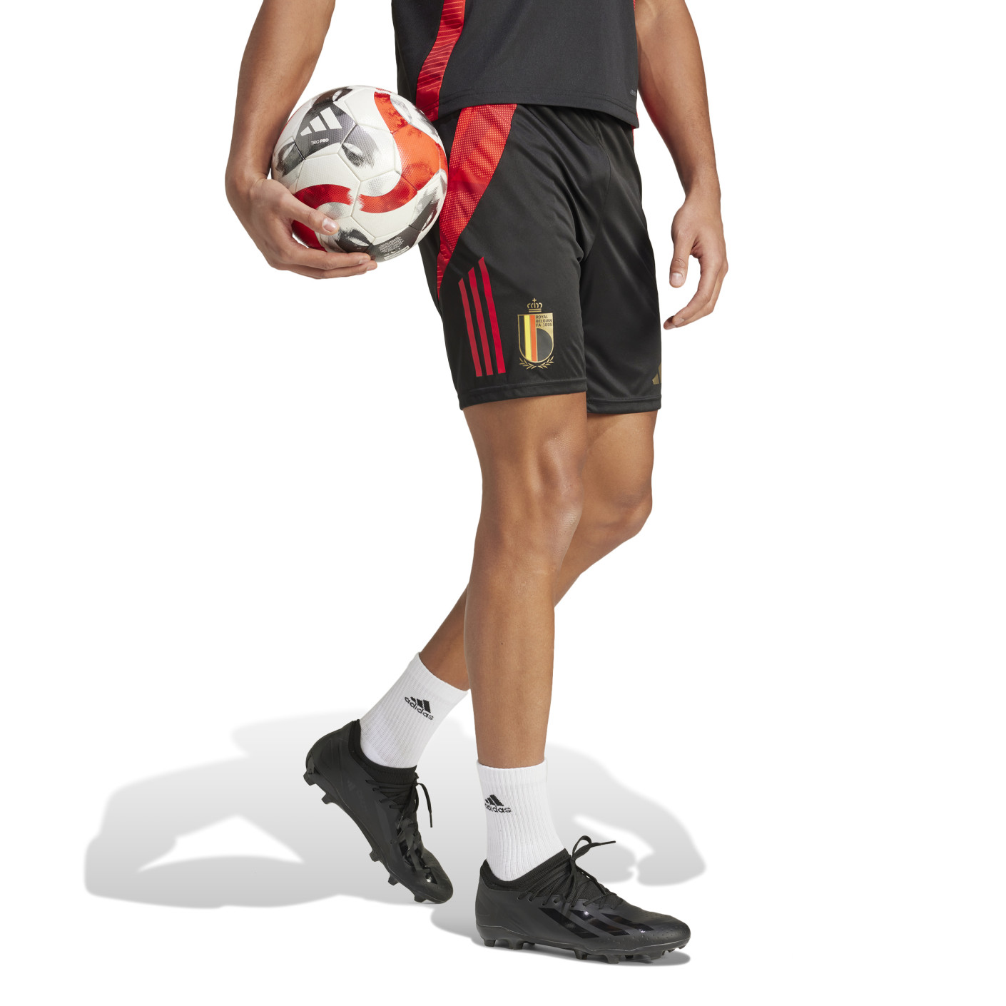 Adidas België Trainingsbroekje 2024-2026 Zwart Rood Goud