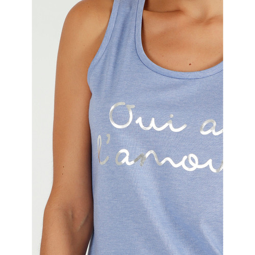 Admas - Pantalones cortos de pijama sin mangas Oui A L'Amour azul Azul