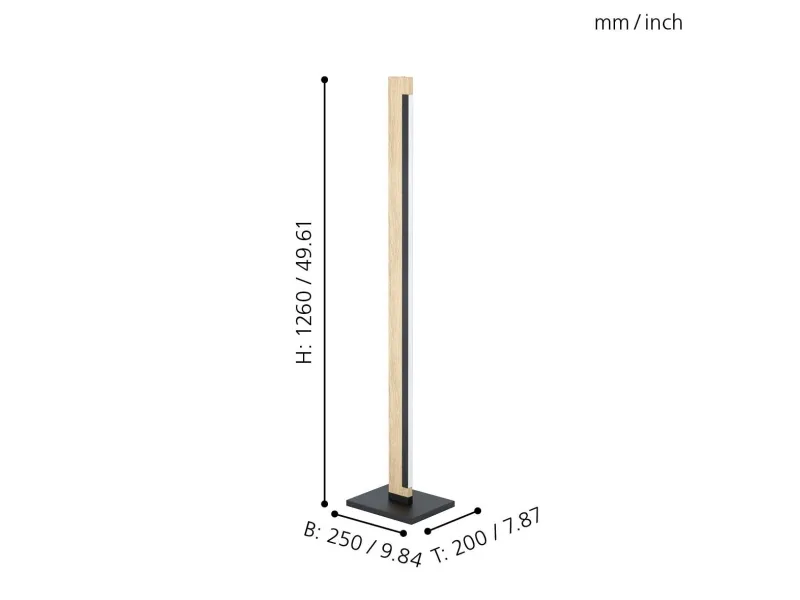 EGLO CAMACHO GULV H1260 3120LM TOUCH EG/SORT