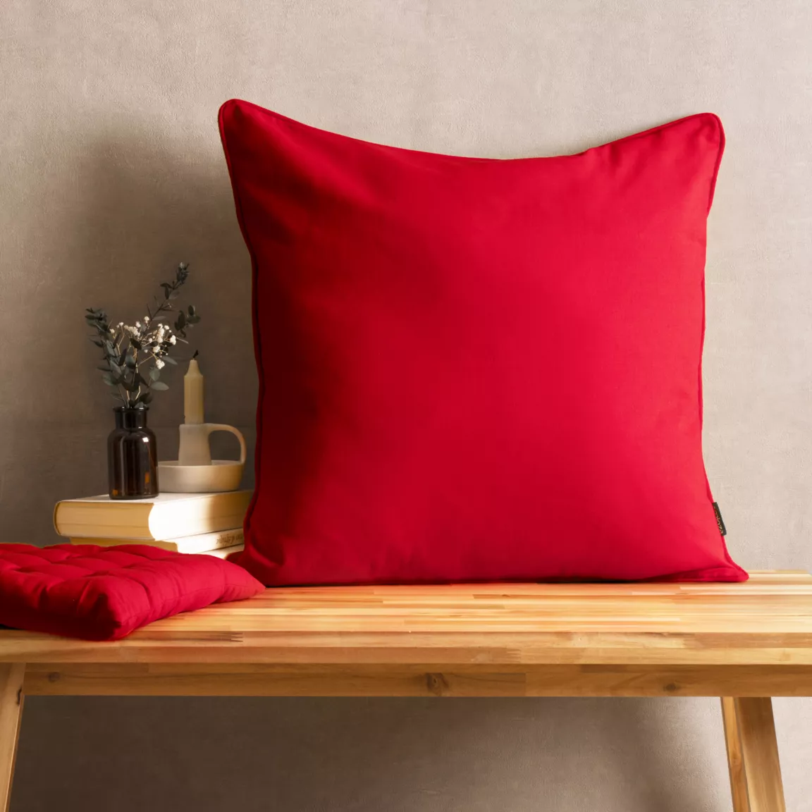 Coussin carré coton (60 x 60 cm) Pixel Rouge