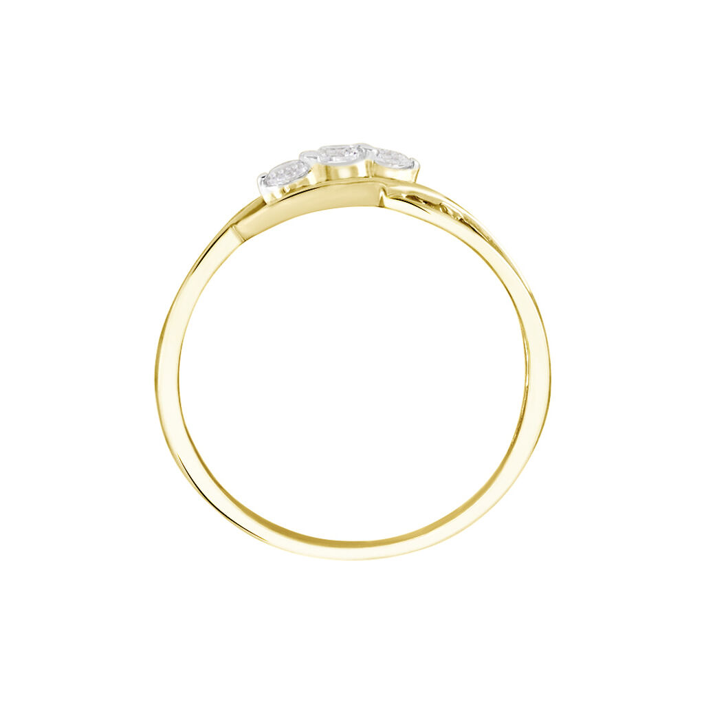Bague Or Jaune Shaleana Oxydes De Zirconium