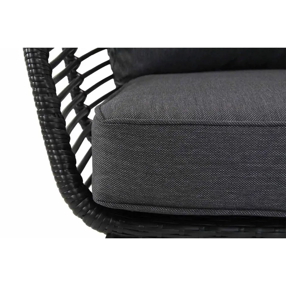 Hoek loungeset 4 personen Wicker Zwart Coco Coco Leonardo