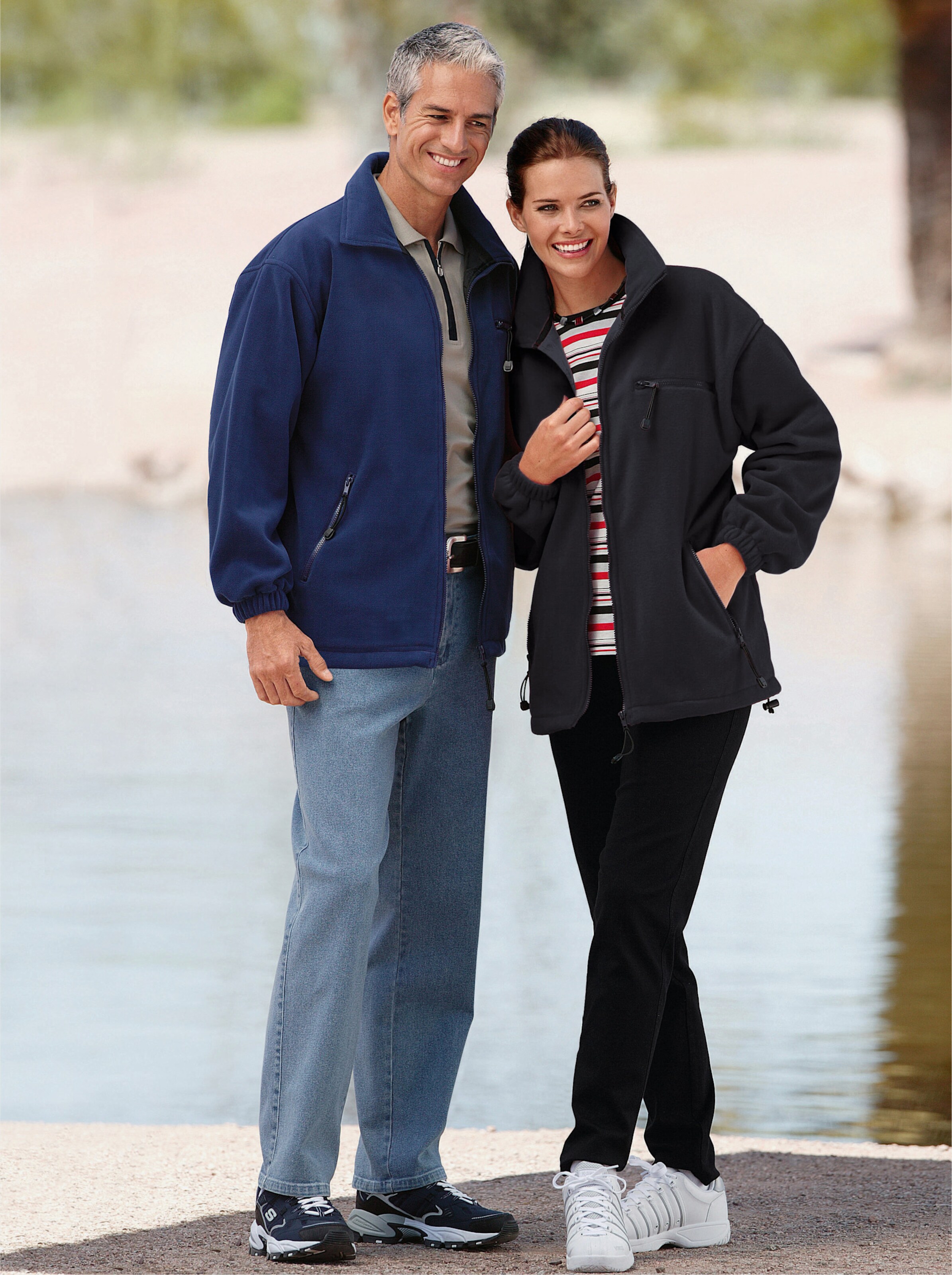 Fleecejacke mit elastischen Ärmelbündchen