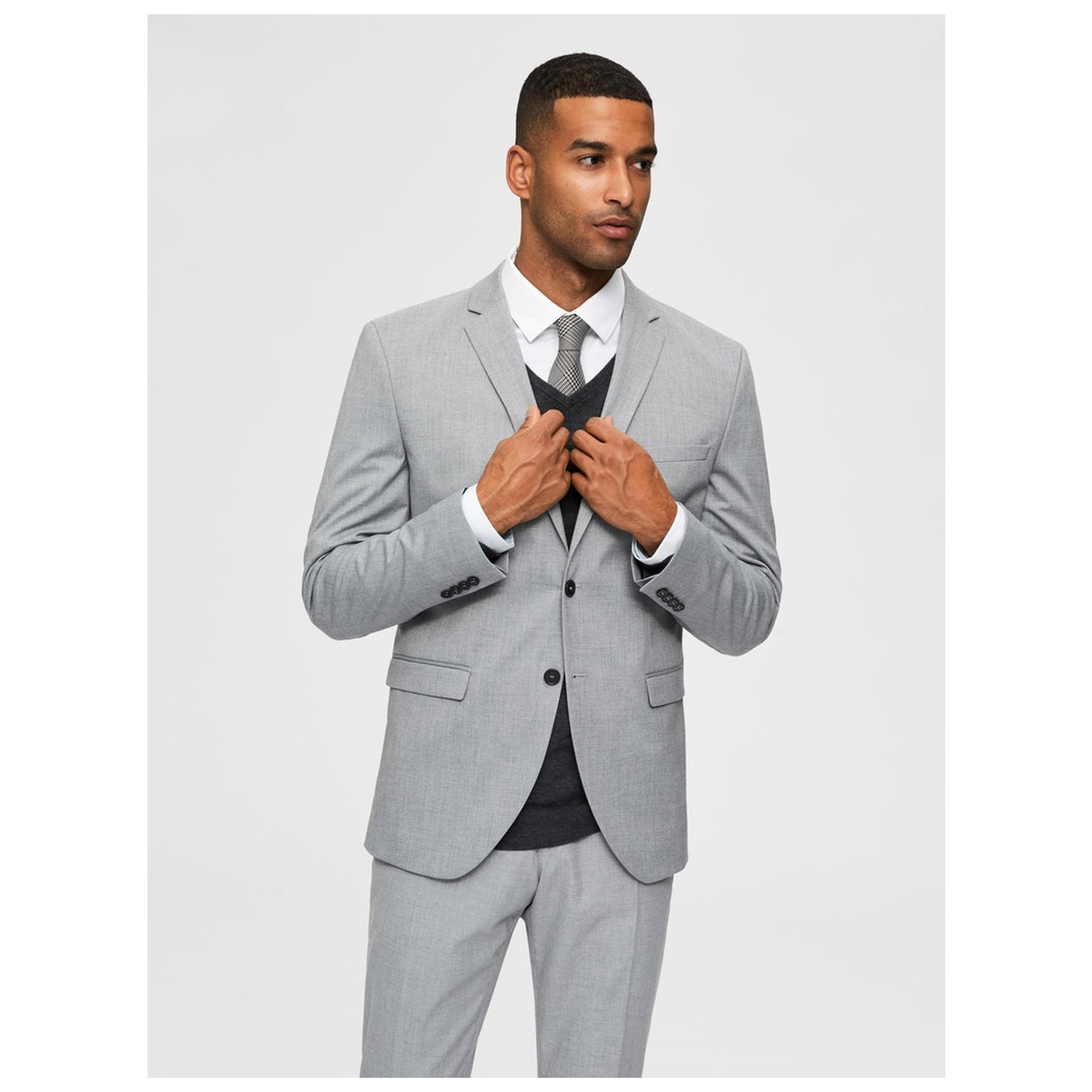 selected SLHSLIM-MYLOLOGAN LIGHT GREY