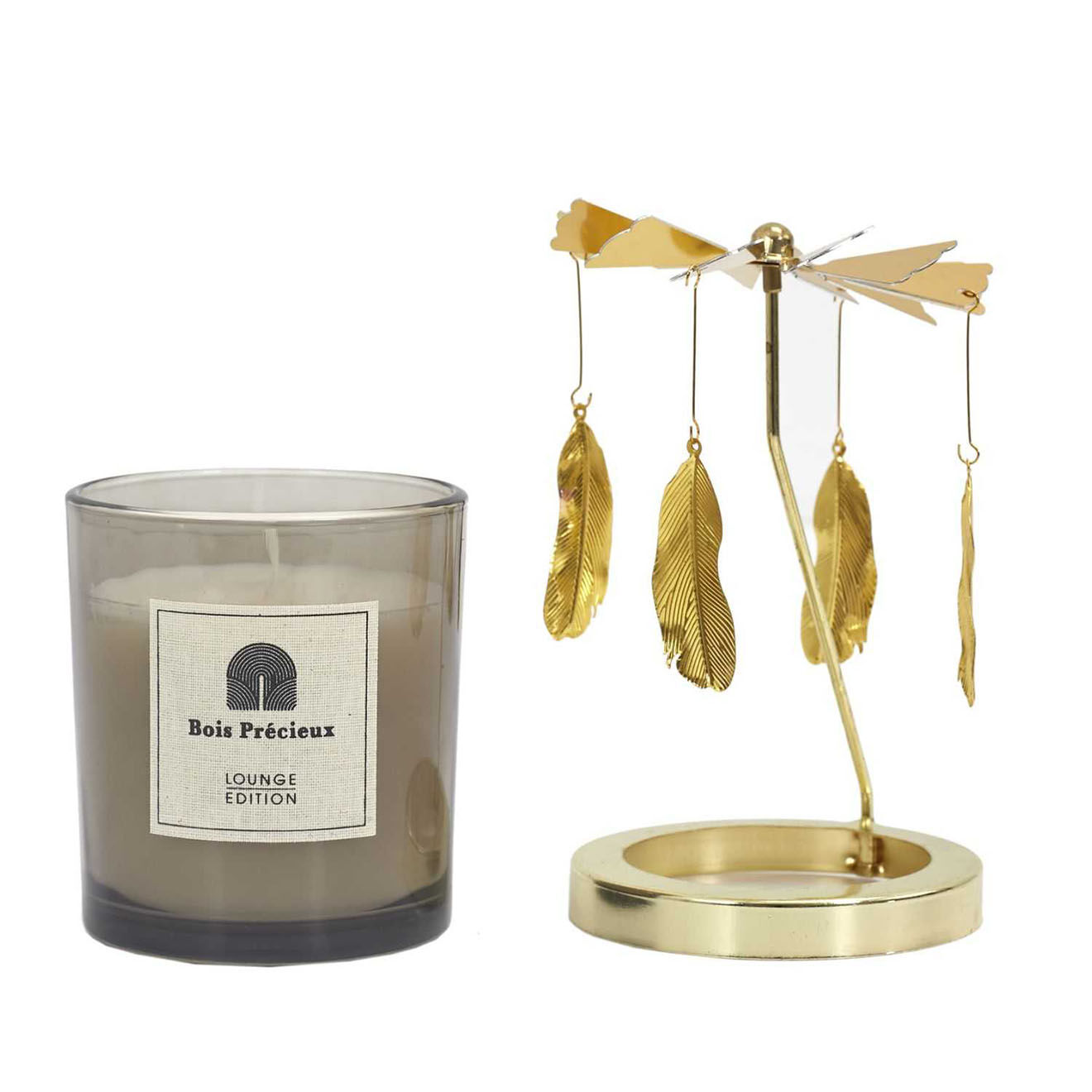 Home Deco Factory Bougie parfumée Carrousel noir/doré - 7x8x7 cm