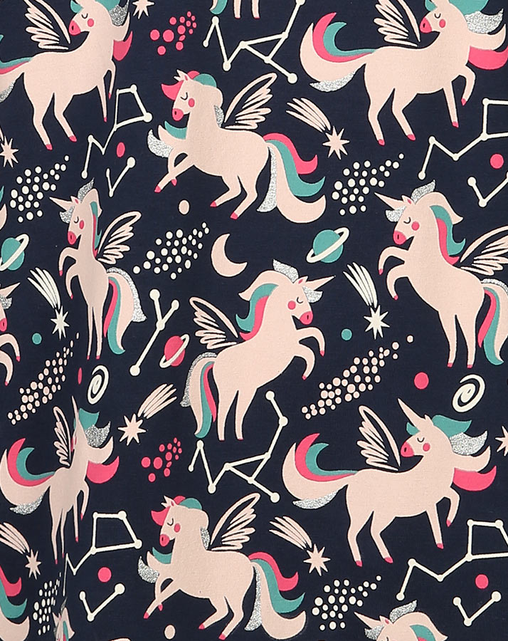 Jersey-Kleid PEGASUS AOP mit Tasche in navy