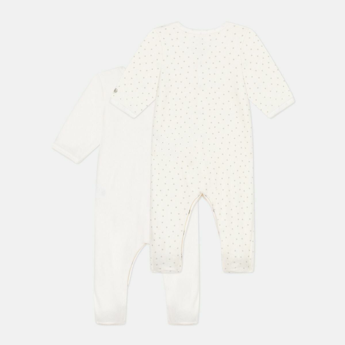 PETIT BATEAU<br>Conjunto de 2 pijamas de veludo, lisos e estampados