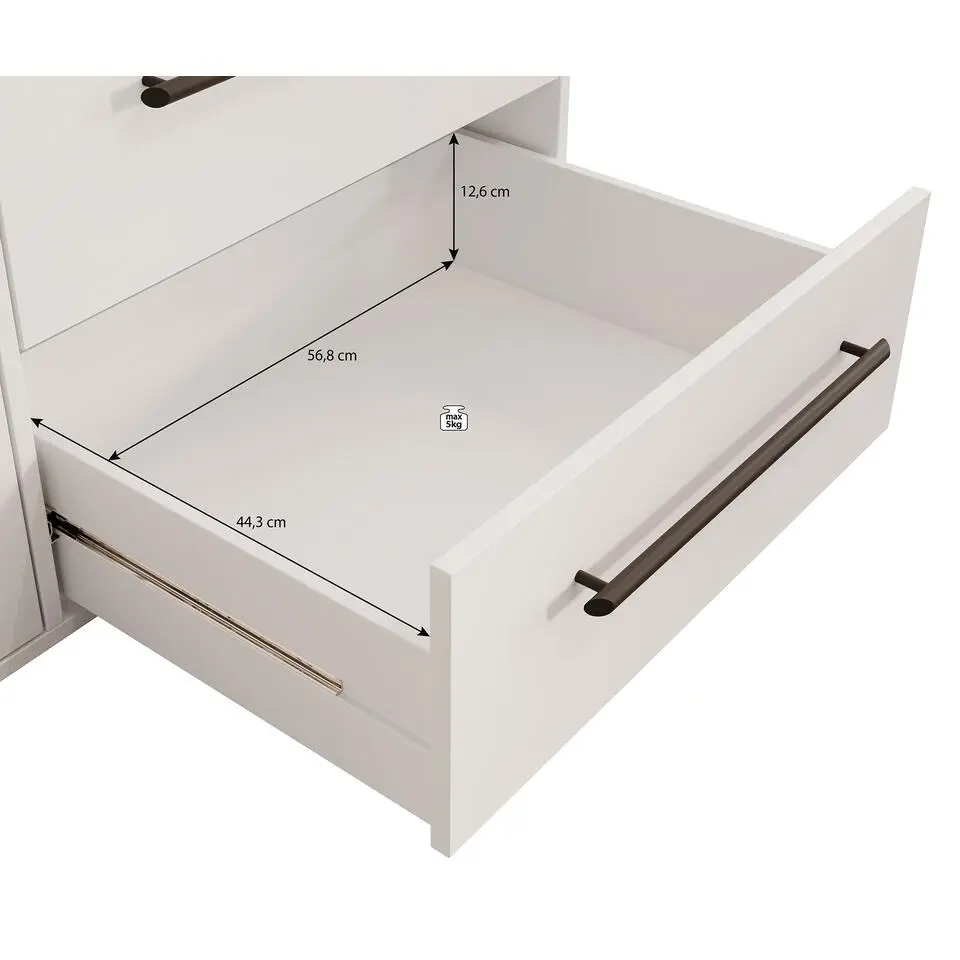 Meubella - Kledingkast Mayen - Wit - 145 cm