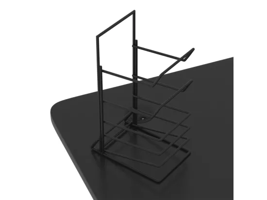 Bureau de jeu à LED en forme de Z noir 110x60x75 cm