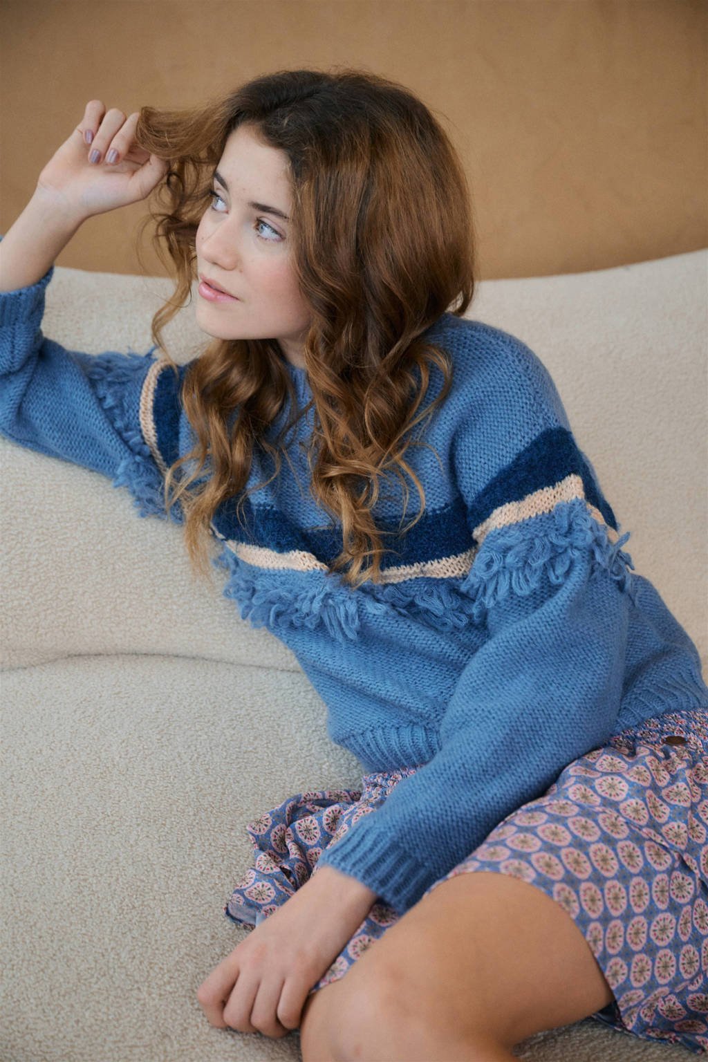 NoBell’ trui blauw gebreid