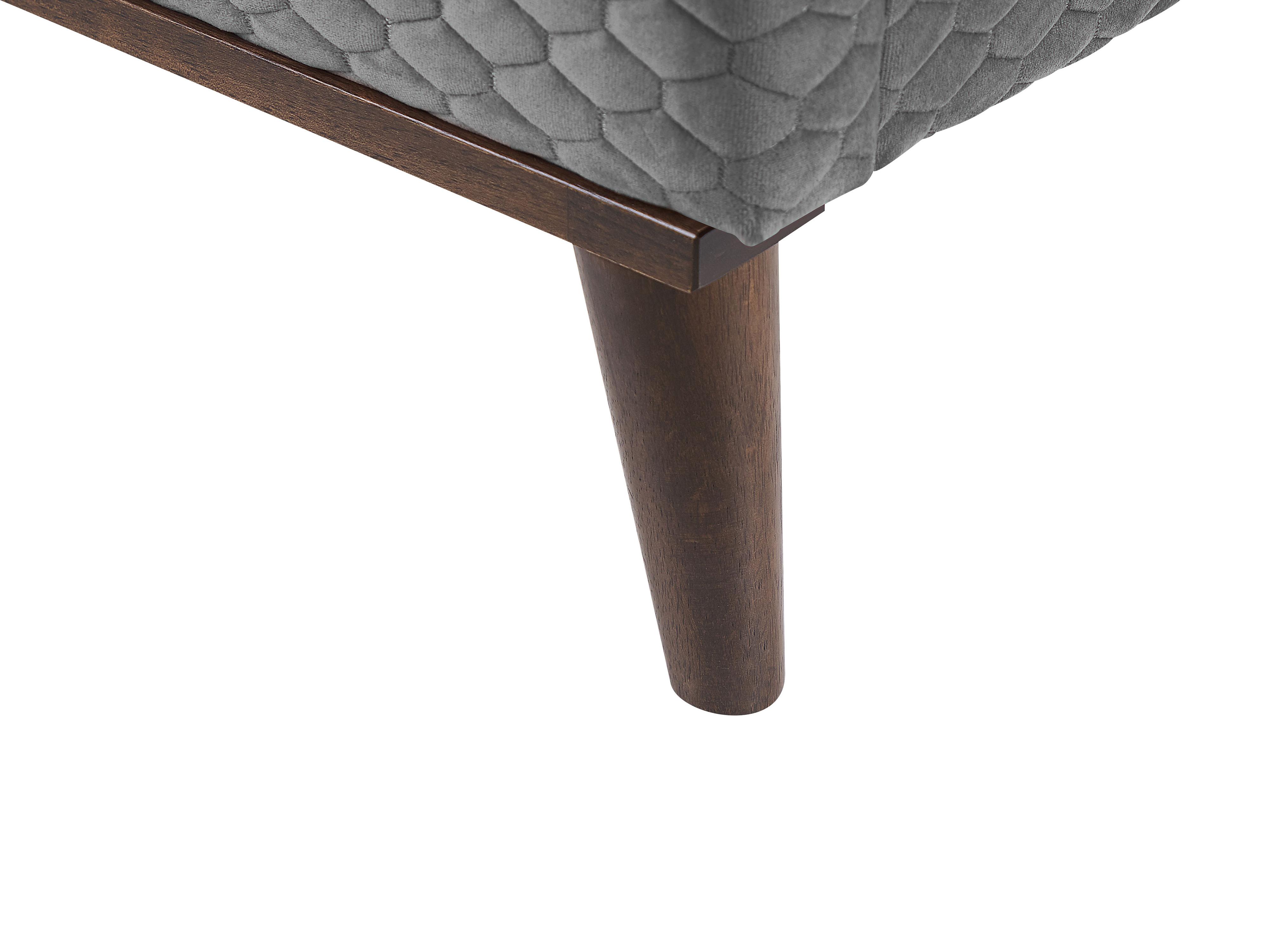 Bed Fluweel BAYONNE 140 x 200 cm Lichtgrijs
