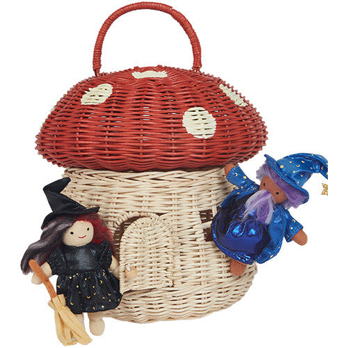 Olli ella opbergmand en poppenhuis paddenstoel - rood - 28 cm