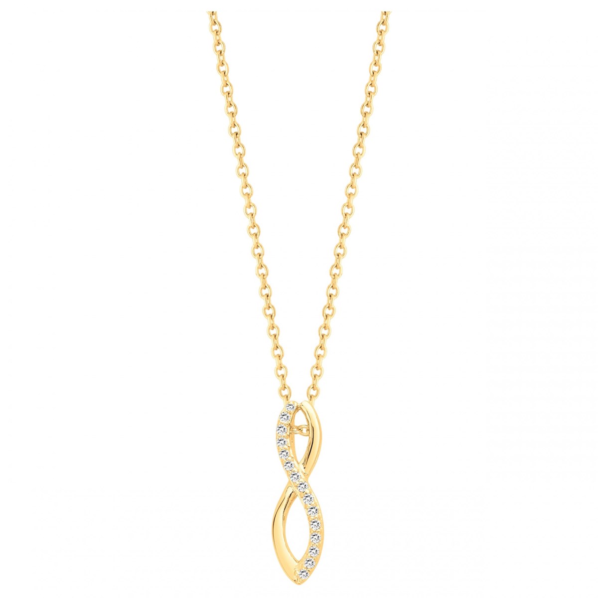 Collier en Plaqué Or avec oxyde de zirconium blanc