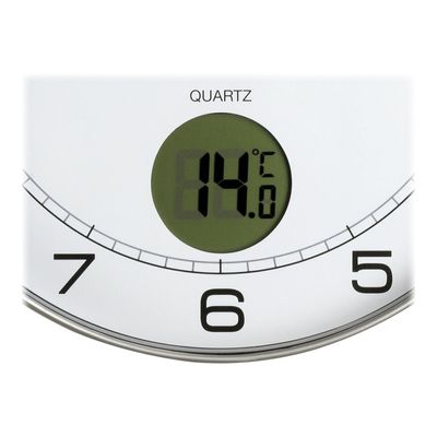 Unilux - Horloge intelligente Tempus - affichage température - 30,5 cm - gris métal