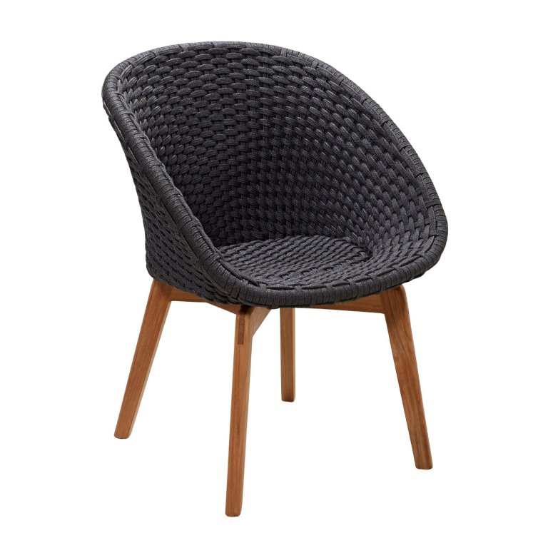 Cane-Line Peacock tuinstoel donkergrijs, teak