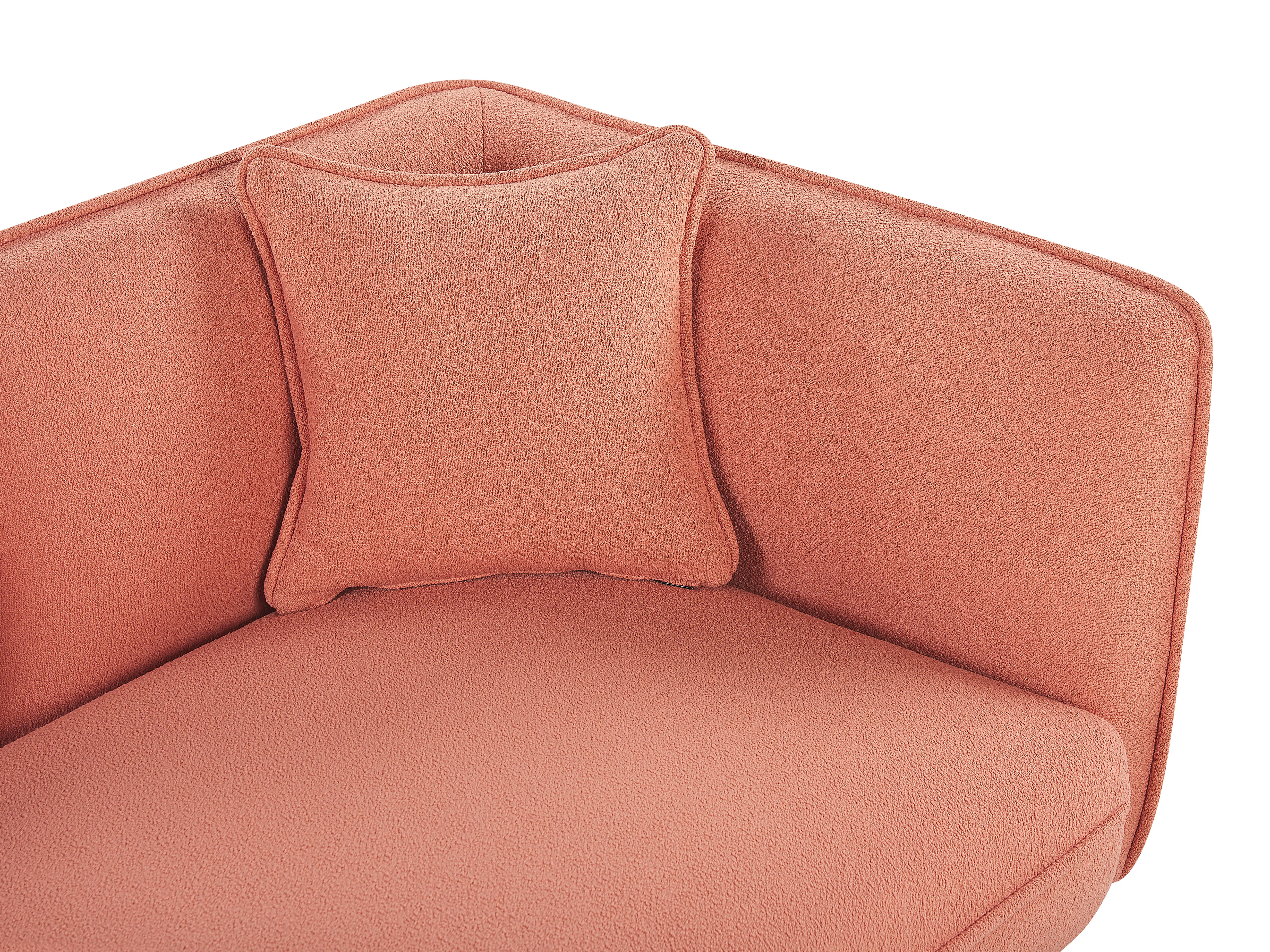 Rechtszijdige chaise longue CHEVANNES Bouclé Perzikroze