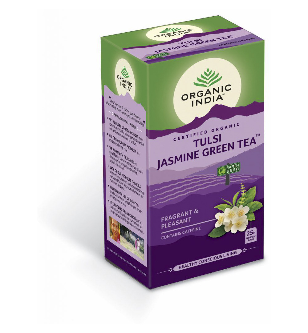 Organic India Tulsi Jasminegreen Thee Bio (25 stuks)