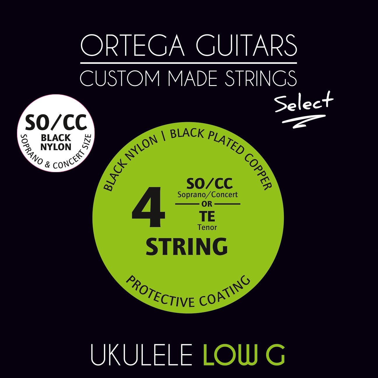 Ortega UKSBK-SOCC-LG Soprano/Concert Low-G snaren voor sopraan of concert ukelele