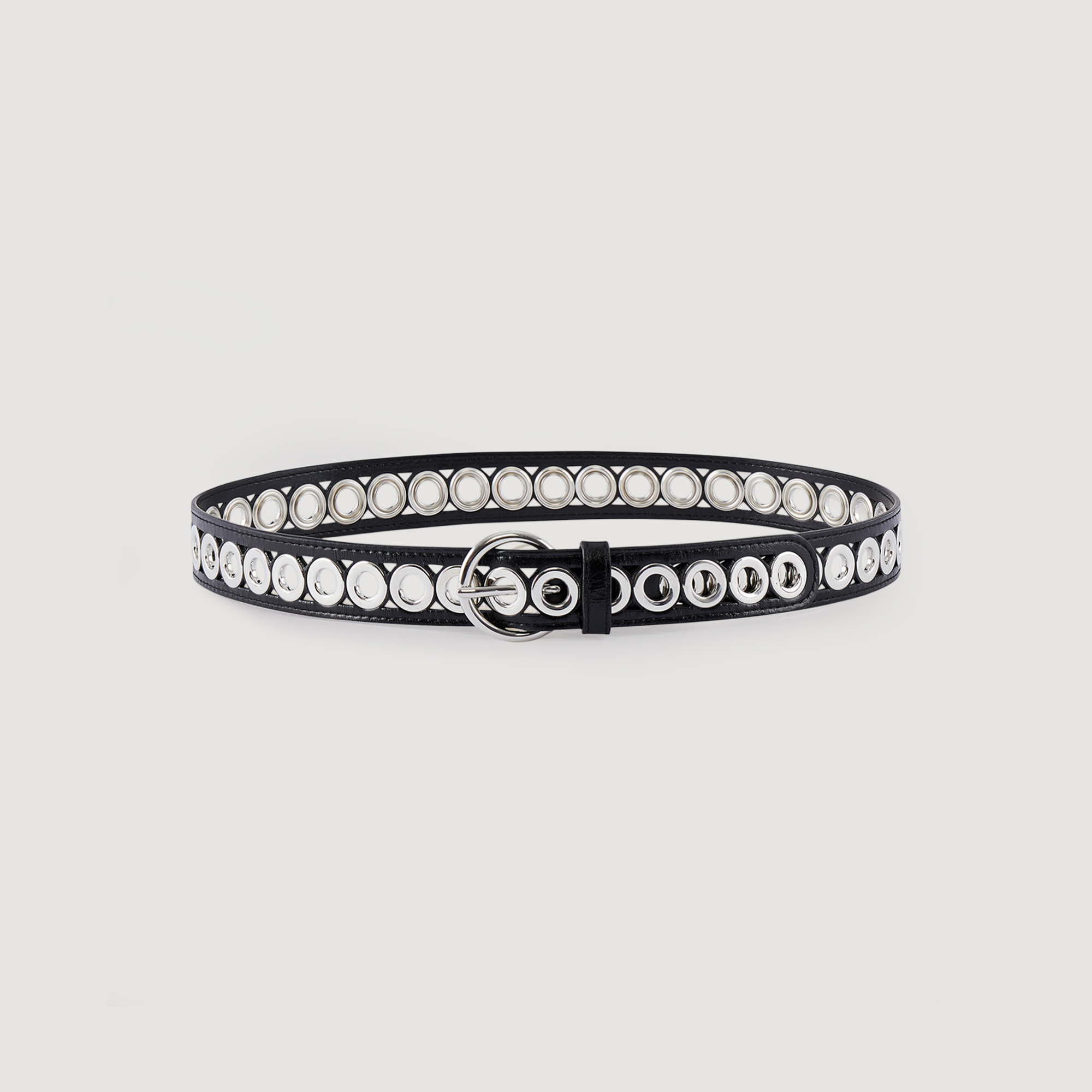Ceinture á boucle ronde avec œillets