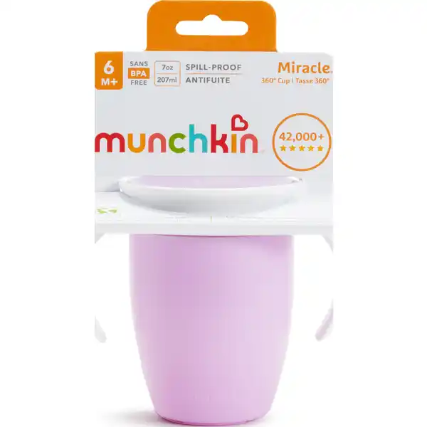 360° Trinklernbecher mit Griffen, lila 207 ml