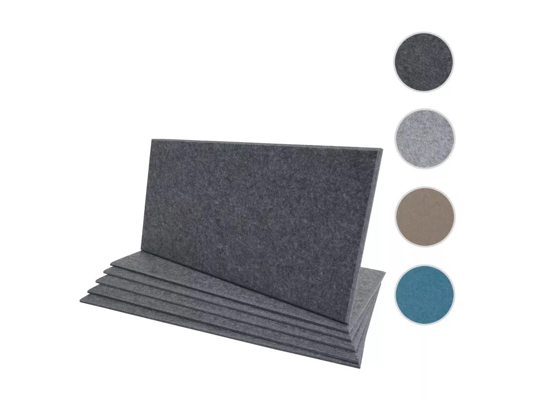 Panneau mural acoustique MCW-L52 (set de 6), gris