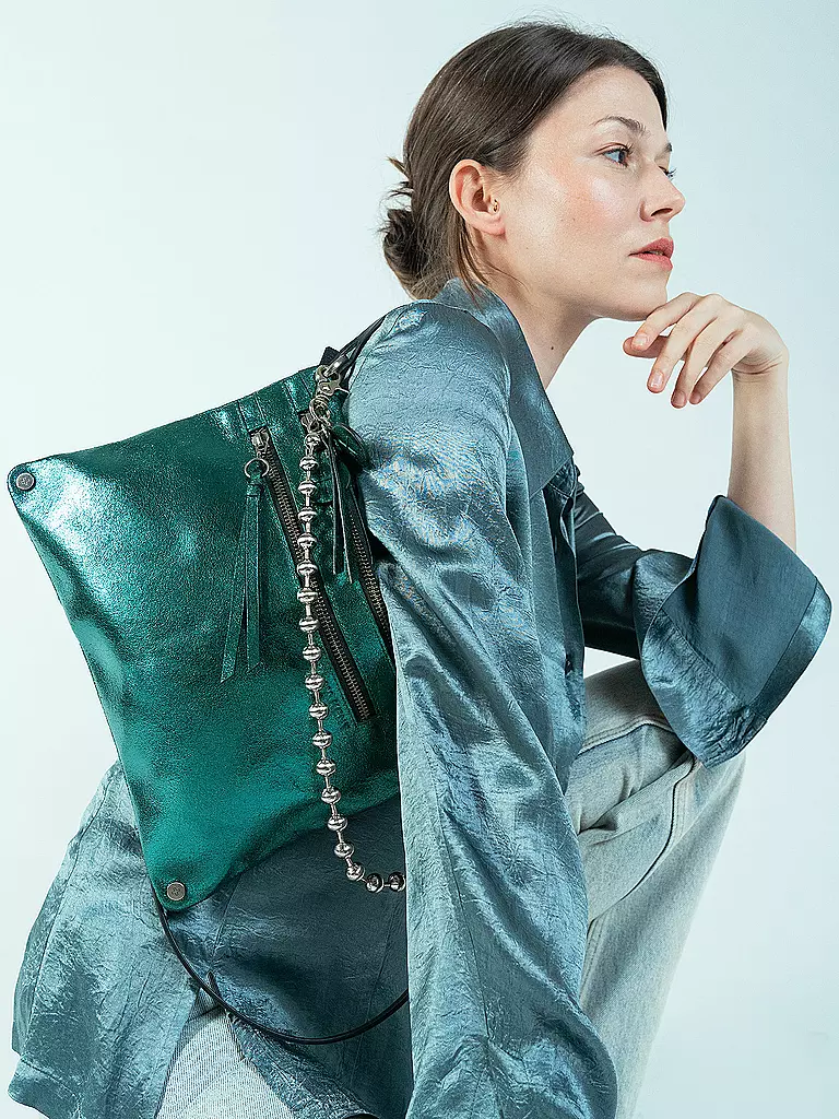 INA KENT Ledertasche - Umhängetasche MOONLIT ed.2 petrol