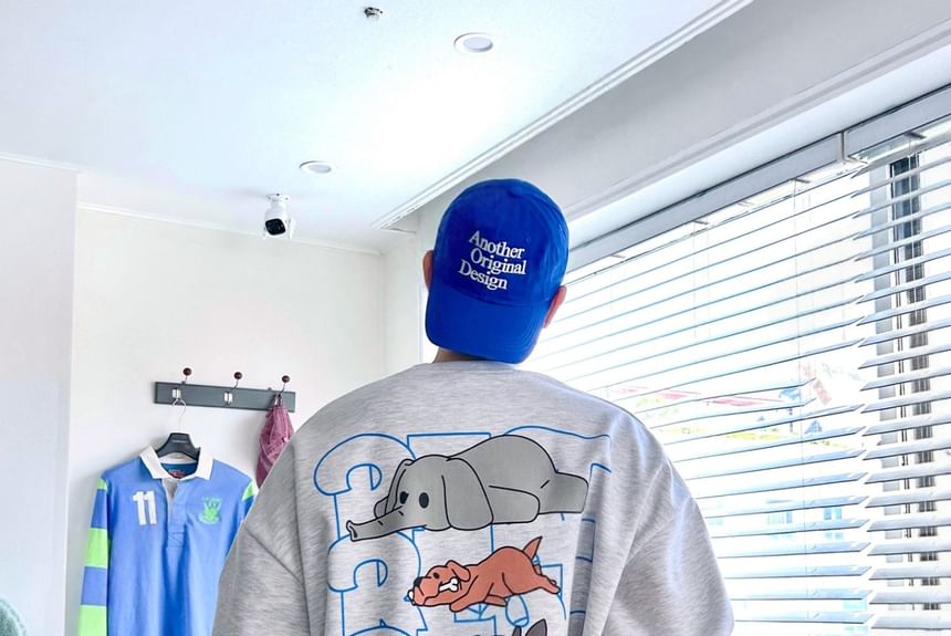 SeoulPop - Sweatshirt met dierenprint en losse pasvorm