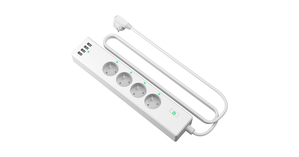MEROSSMSS425F Smart Wi-Fi Surge Protector schakel stekkerdoos  (Wit, USB, Wi-Fi)
