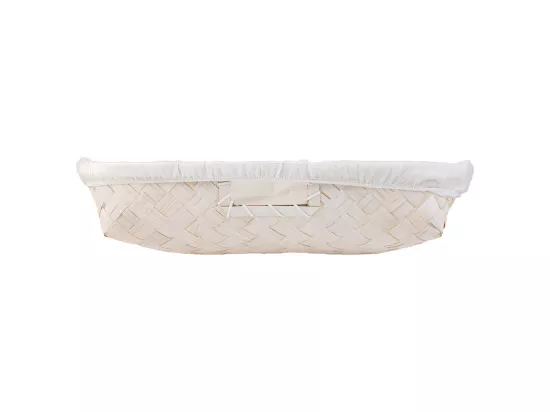 Plateau en bambou doublé blanc 50x40x8h