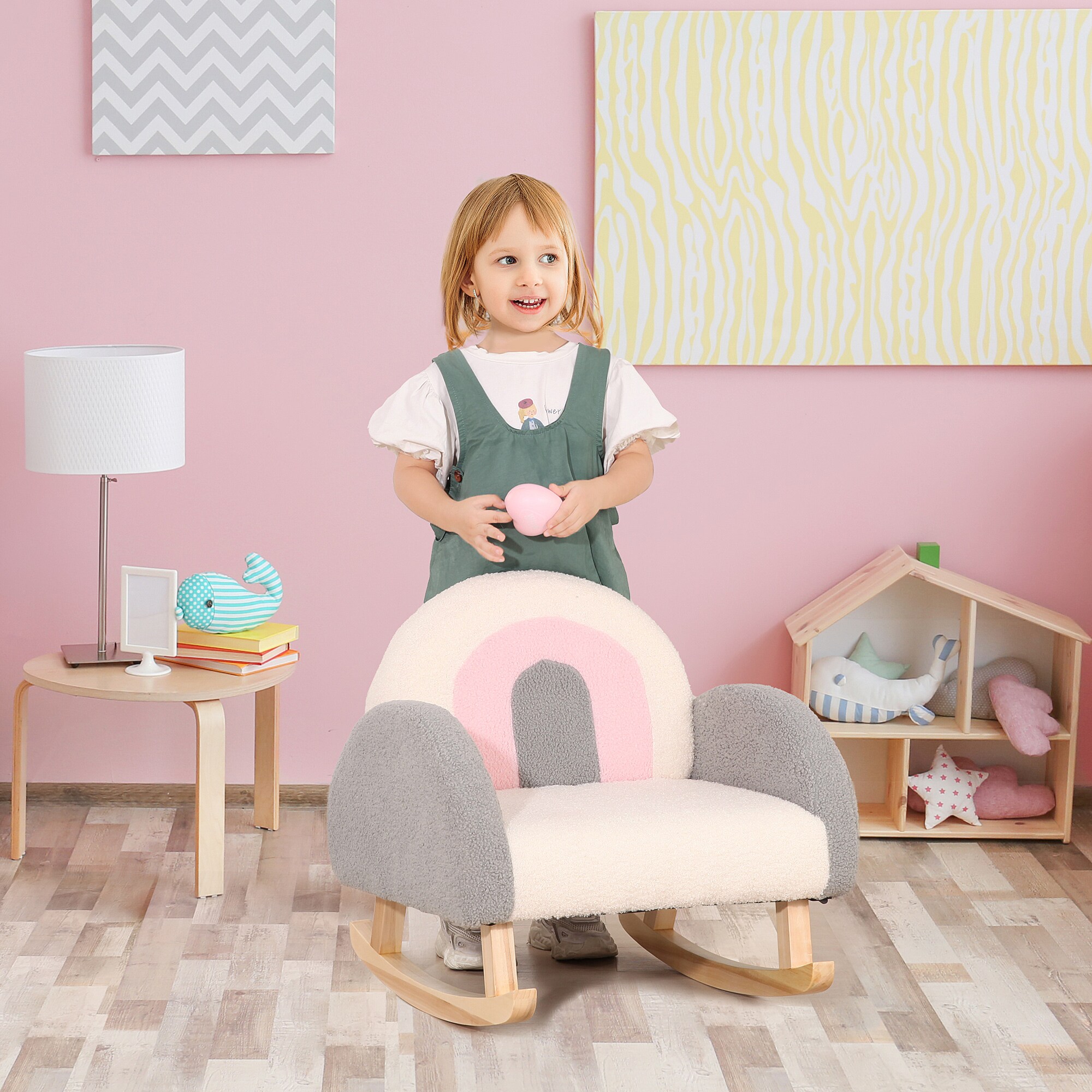 HOMCOM Kindersofa mit Schaukelfunktion 50L x 45B x 50H cm