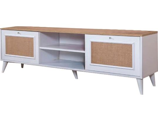 CONCEPT1 - Meuble TV Bohemian chene blanc 180 x 41 x h55 cm
