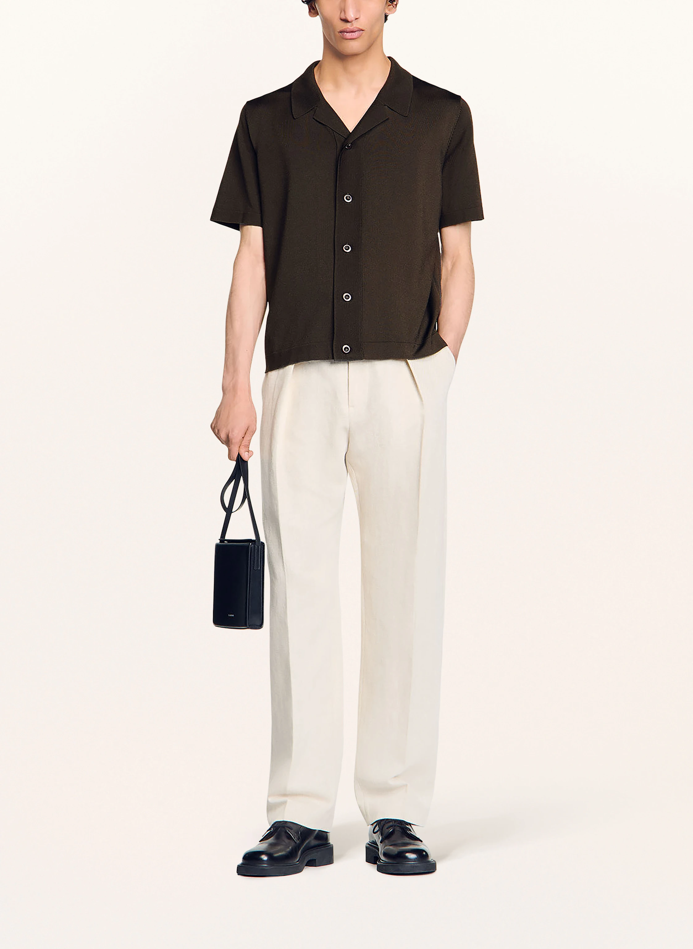 SANDRO Strick-Resorthemd Extra Slim Fit