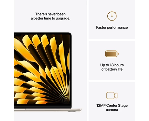 Apple 15-inch MacBook Air: Apple M4 chip with 10-core CPU and 10-core GPU, 16GB, 256GB SSD - Starlight