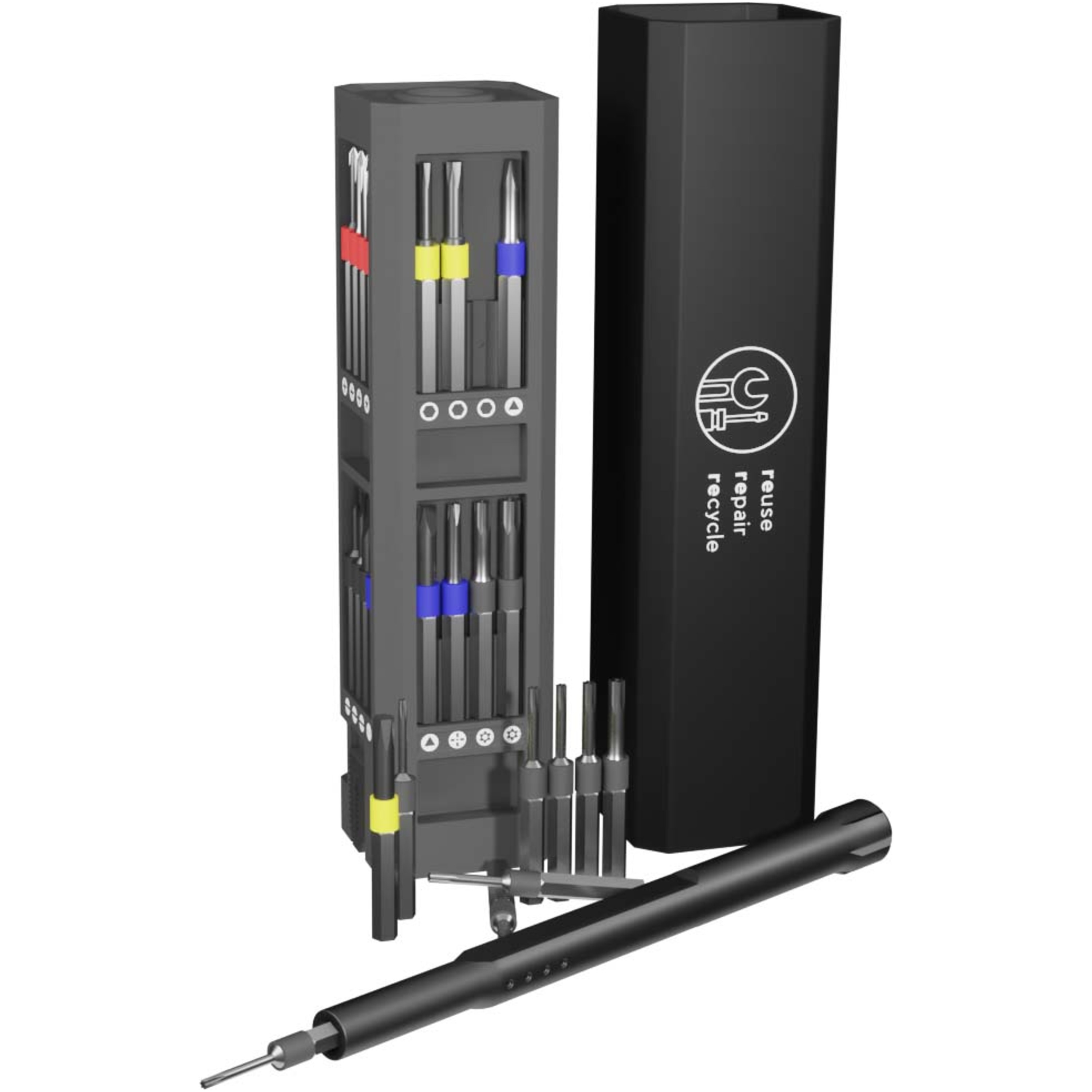 SCX.design 2PX170 - SCX.design T20 Jeu de tournevis et de réparation de 30 pièces dans un coffret en aluminium