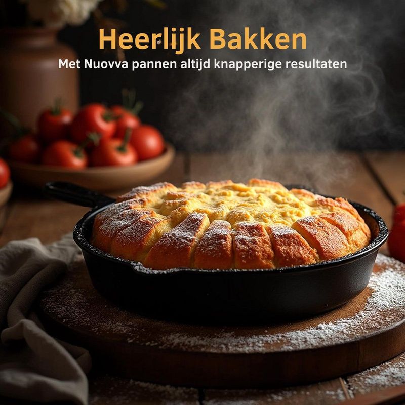 Nuovva - Gietijzeren pan - 3 Delig - Koekenpan / Cast Iron skillet (15cm-20cm-25cm) - geschikt voor alle warmtebronnen