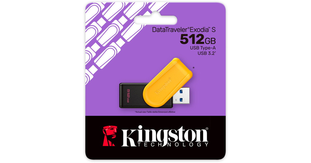 KingstonDataTraveler Exodia S 512 GB usb-stick  (Zwart/geel, DTXS/512GB)