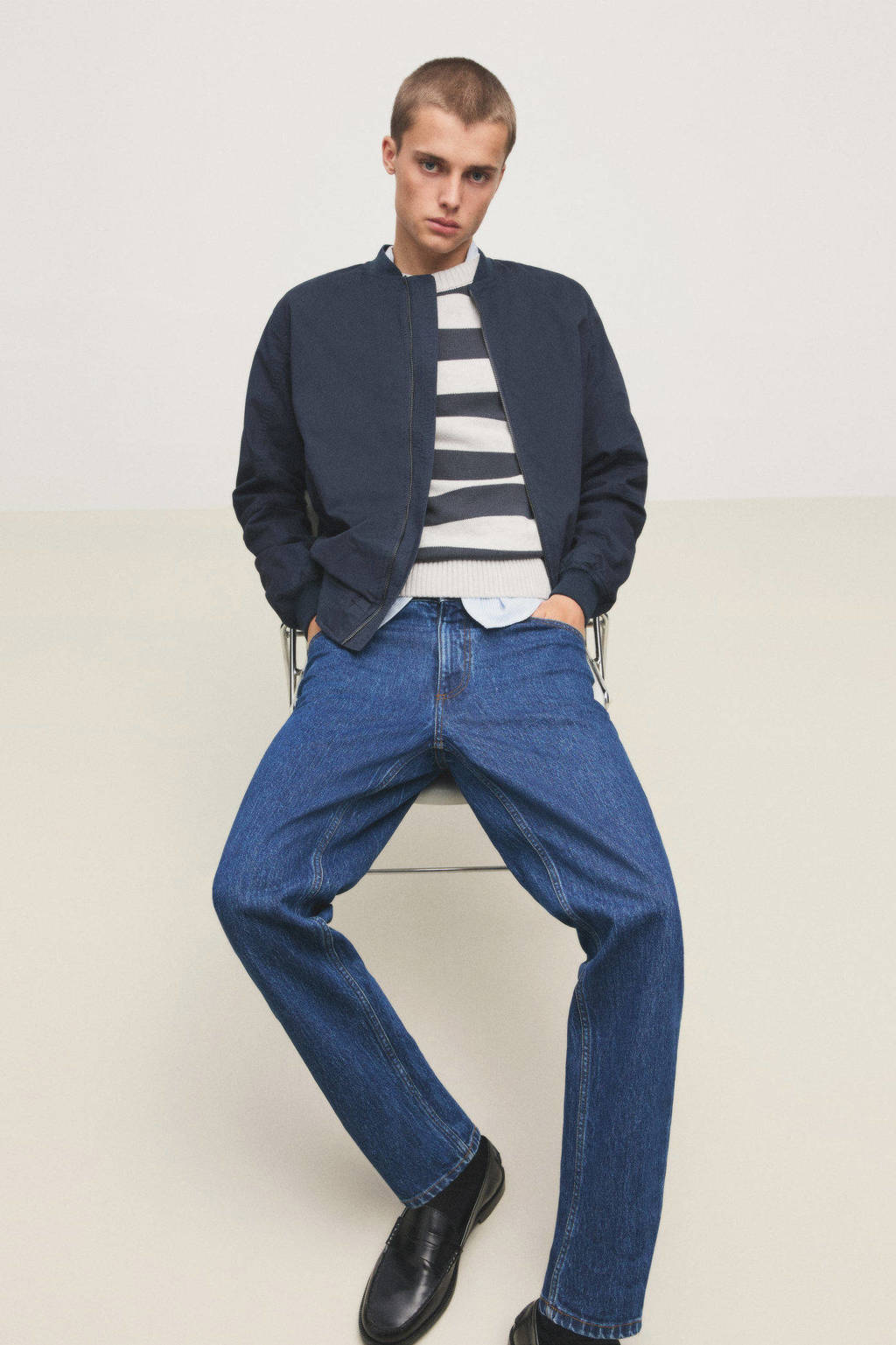 MANGO TEEN pullover marine fijn gebreid