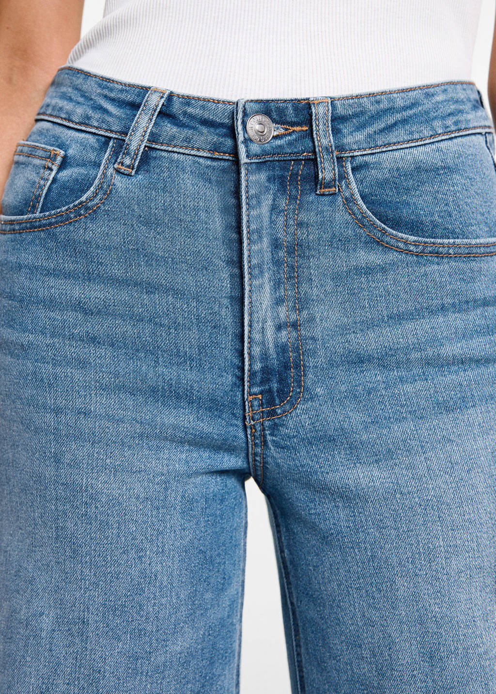 MANGO TEEN high waist flared jeans changeant blauw