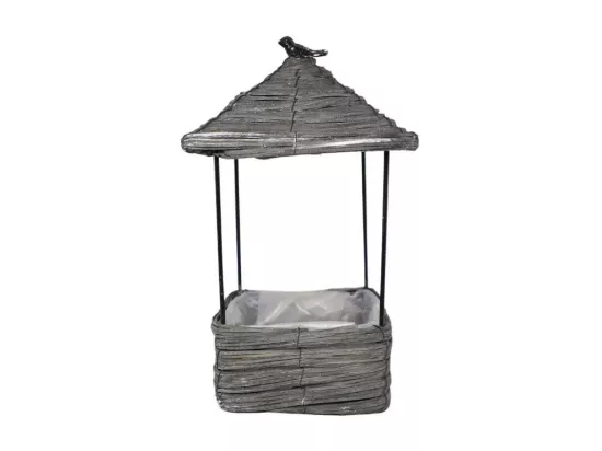 Coupe en osier gris 17 x 17 x 33 cm