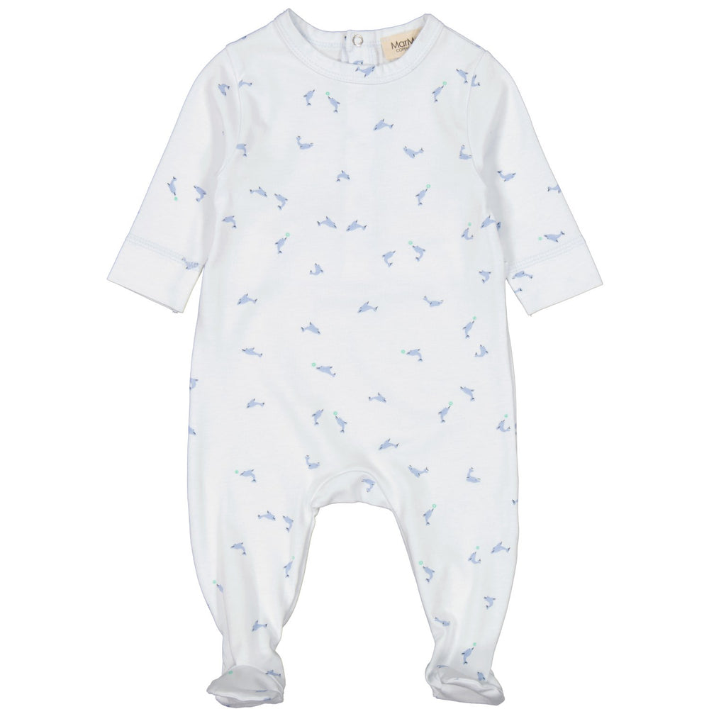Køb MarMar New Born Modal Smooth Print Dolphin Riova Heldragt