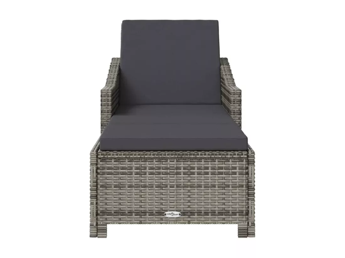 Transat chaise longue bain résine grise 181.5 x 68 x 29 cm 02_0012492