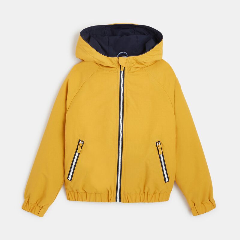 Blouson doublé à capuche jaune garçon