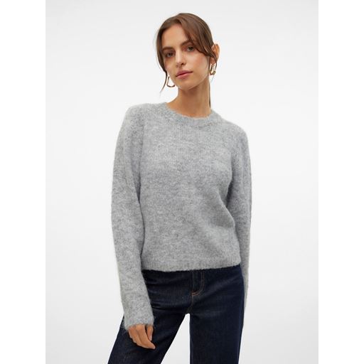 Vero Moda Novah Striktrøje, Medium Grey Melange, XL
