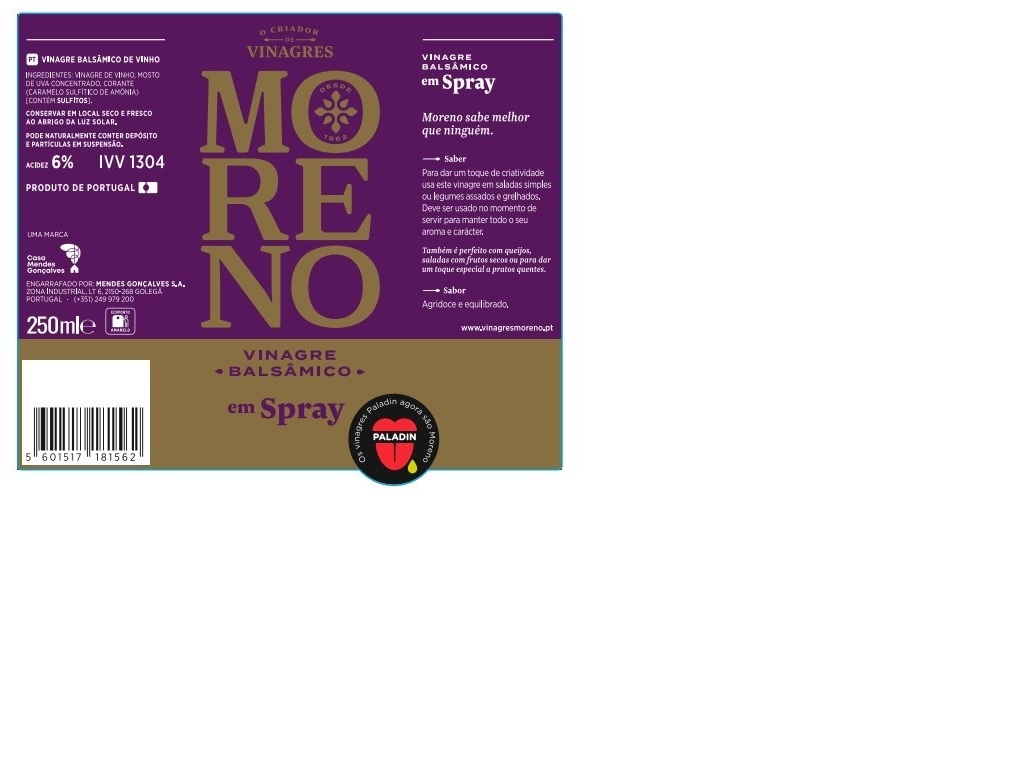 VINAGRE MORENO BALSÂMICO EM SPRAY 250 ML