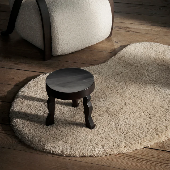 Ferm Living - Forma Wollteppich S, aschbraun