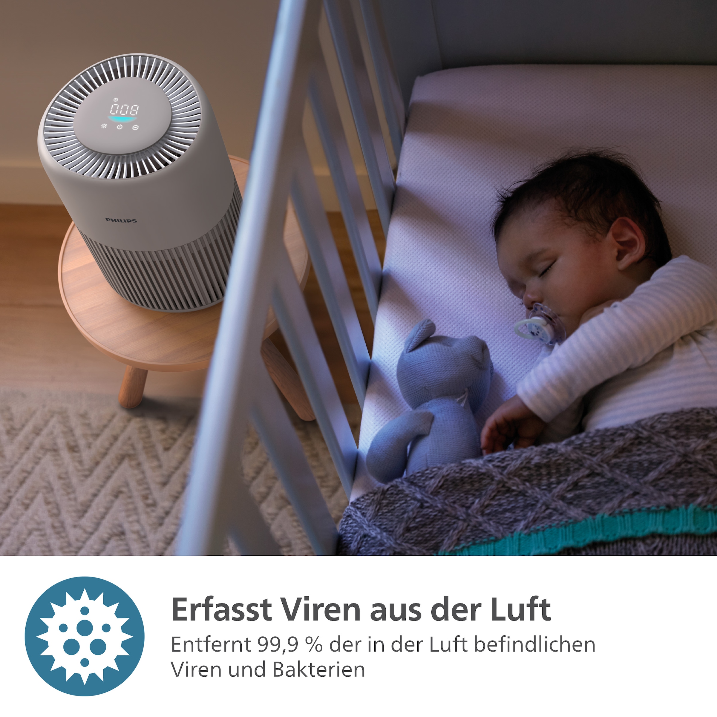 Philips Luftreiniger »AC0921/14 PureProtect Mini 900 Series, Luftreinigungsrate 250 m³/h« für 65 qm Räume 2-Schichten-HEPA-Filtersystem, leise