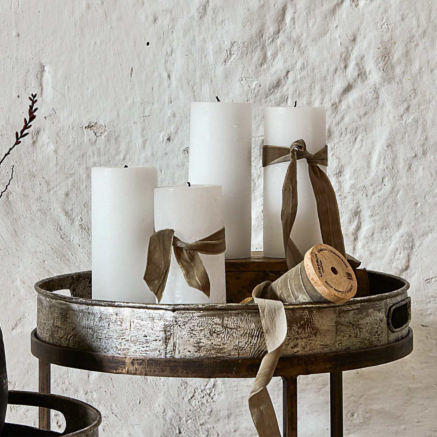 Kerze 4er Set Homel creme