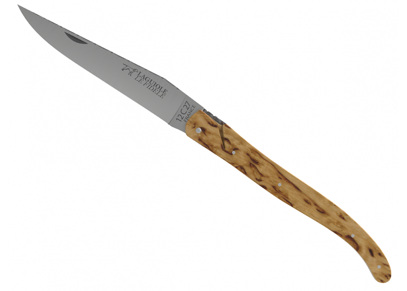 Couteau Laguiole ressort forgé Plein Manche en bois de bouleau