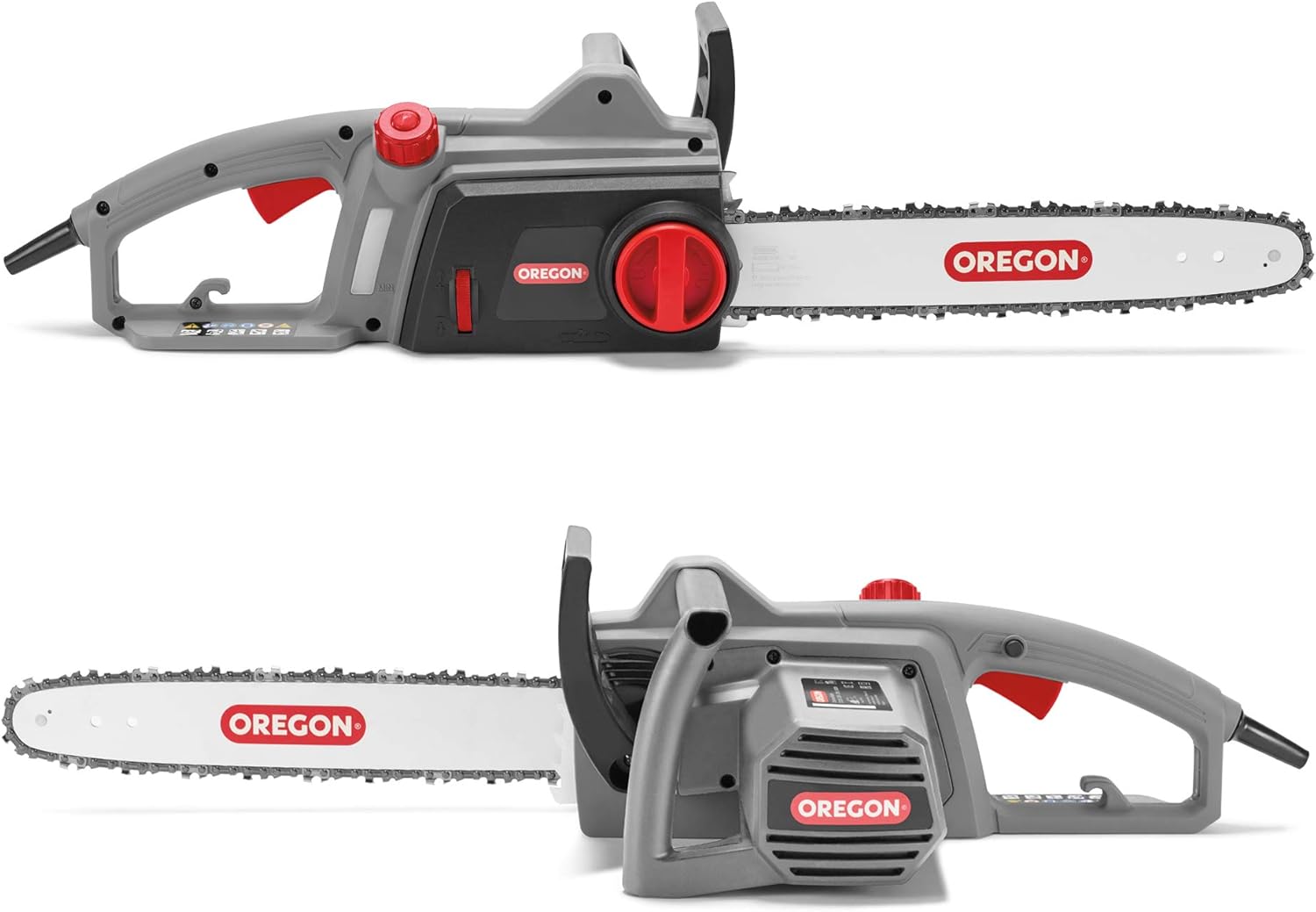 Oregon CS1200 1800W Elektro-Kettensäge, Kabelgebundene Motorsäge mit einer Schnittlänge von 35cm und zusätzlichen Sicherheitselementen, Leicht, Geräusch- & Rückschlagarm, 3 Jahre Garantie