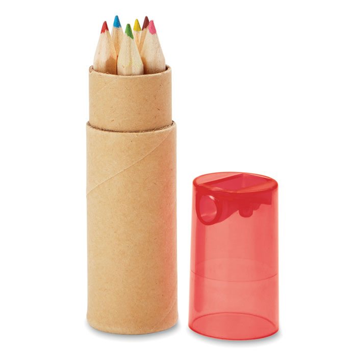 GiftRetail MO8580 - PETIT LAMBUT Tube de 6 crayons de couleur